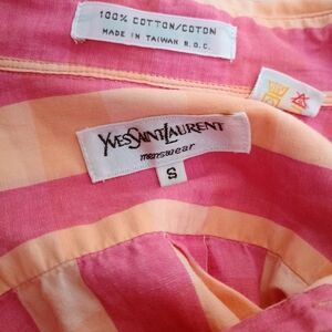 Yves Saint Laurent Pink and Peach Striped Shirt